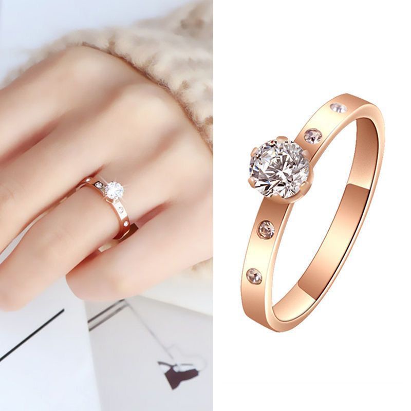 COD! cincin titanium diamond look simple anti karat import