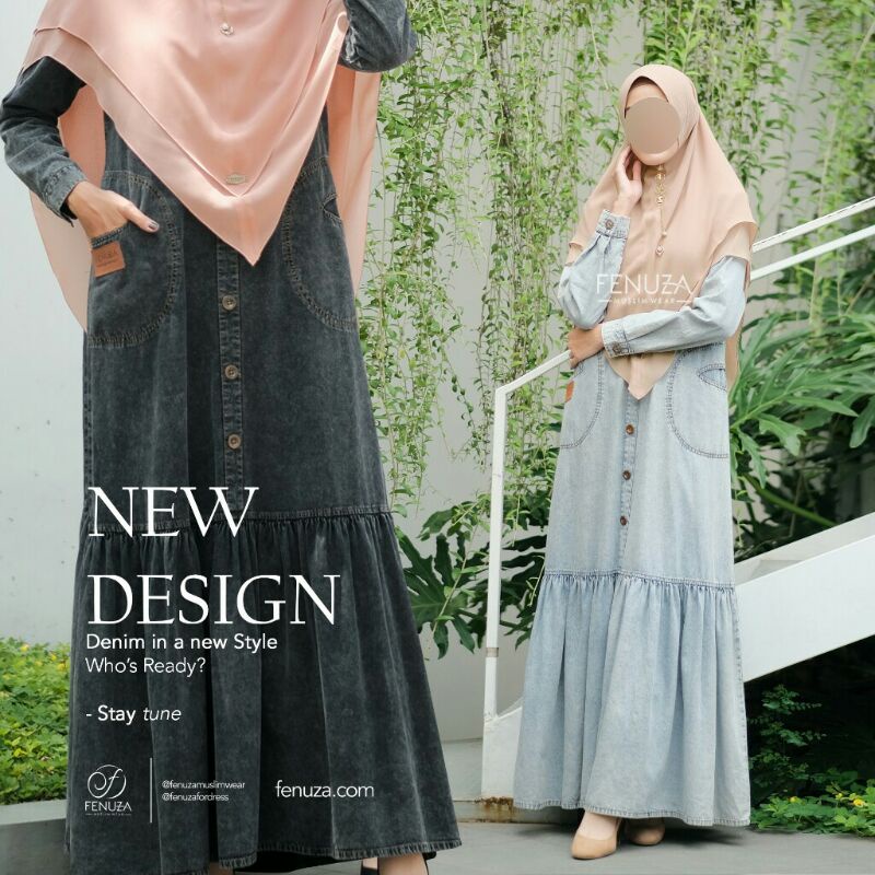 Gamis Denim Valencia by Fenuza