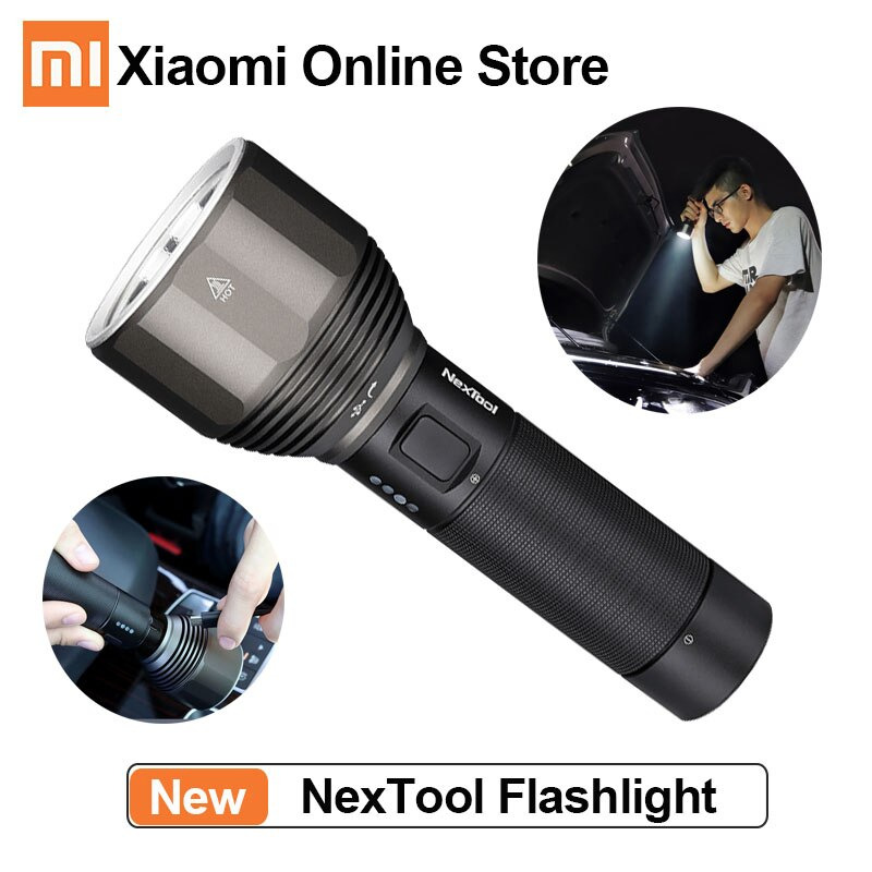 Xiaomi NexTool Senter LED USB Rechargeable 2000 Lumens HITAM