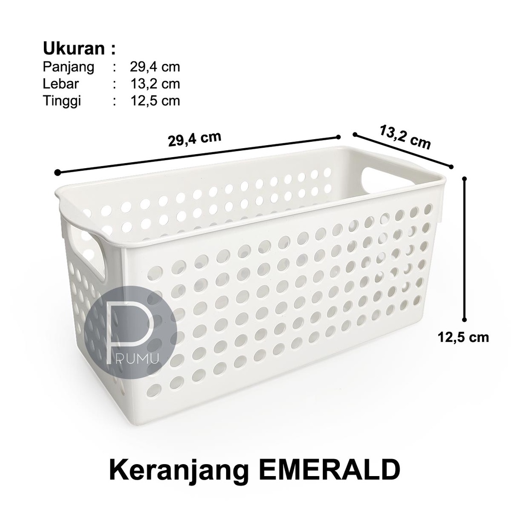 Keranjang Serbaguna - Keranjang Plastik - Kotak Penyimpanan - Box Organizer - Keranjang Penyimpanan - Kotak Serbaguna - Emerald