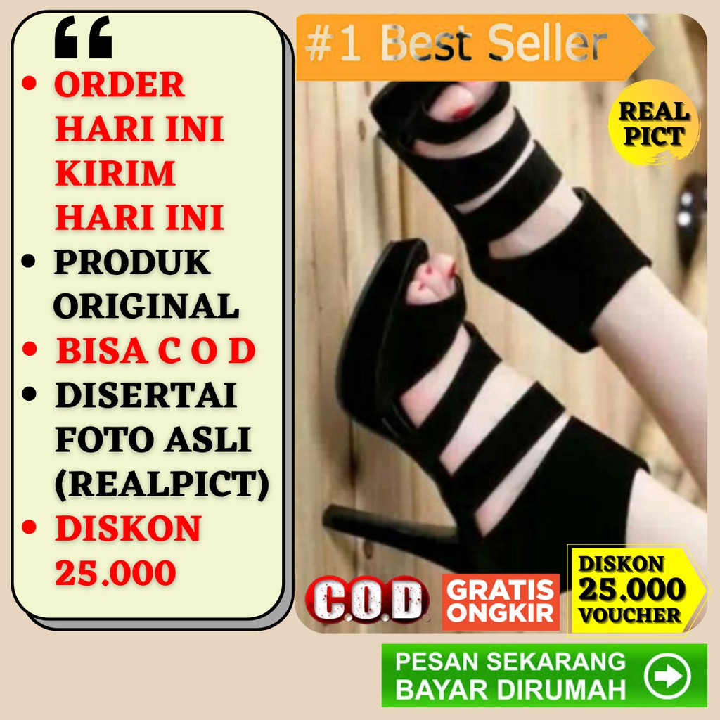Sepatu High Heels Wanita Hitam Spatu High Heel Higheels Hak Tinggi Cewek Anak Import Kerja Korea Mur