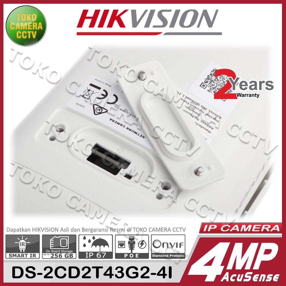 IP CAMERA 4MP HIKVISION DS-2CD2T43G2-4I AcuSense IP KAMERA