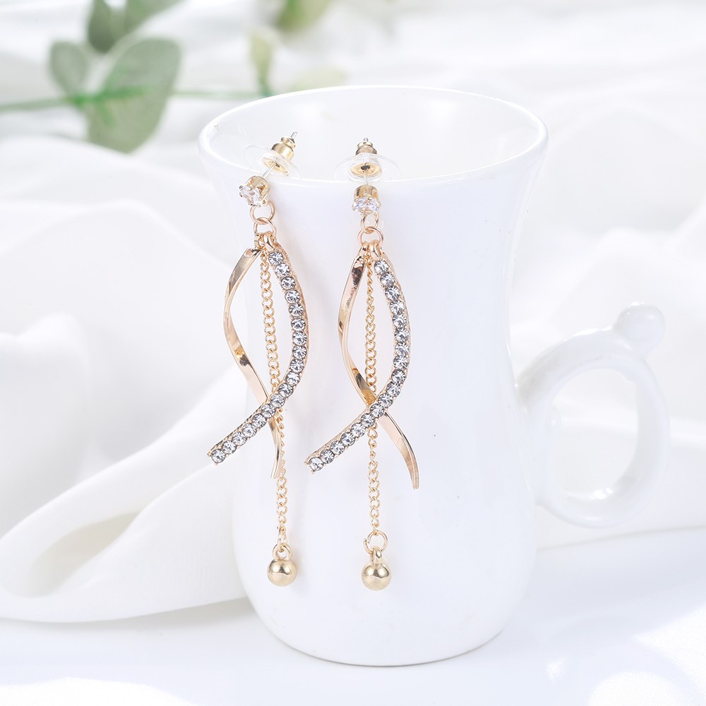 Anting Rumbai Panjang Bahan 925 Silver Needle Gaya Korea Untuk Wanita