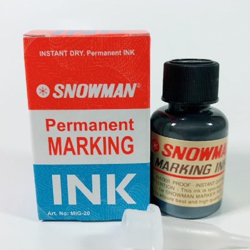 Snowman Permanent Marking Ink Refill Tinta Hitam