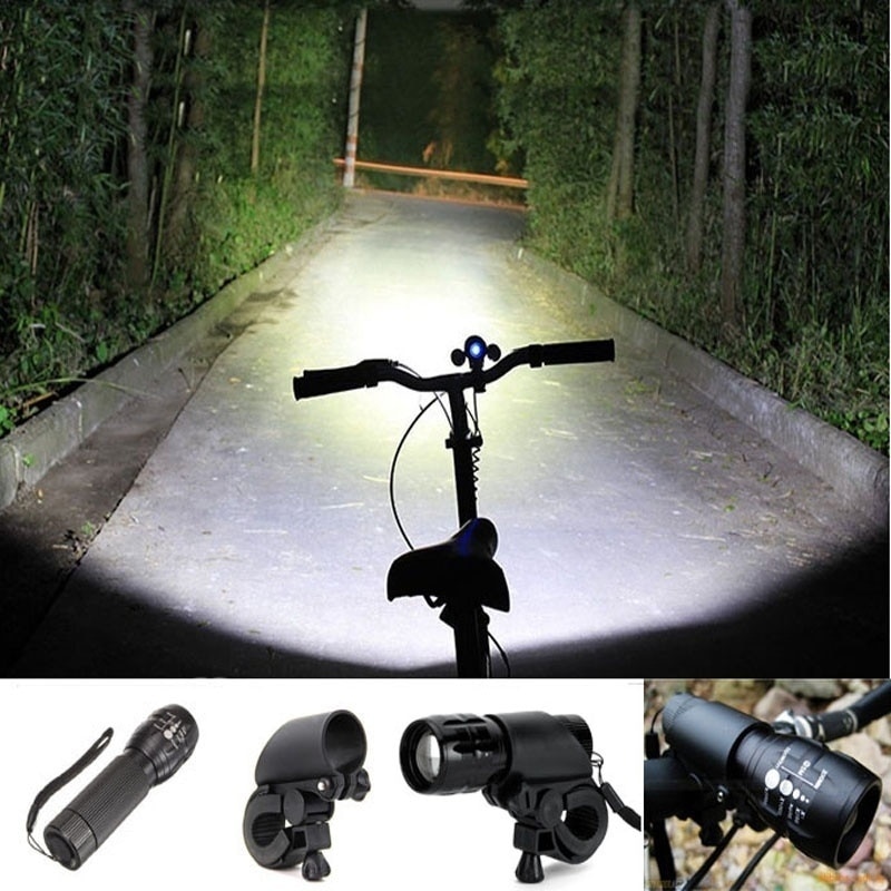 Senter LED Torch Clip Mount Sepeda Front Light Bracket Flashlight Holder Lantern Bike Untuk Bersepeda Camping Outdoor