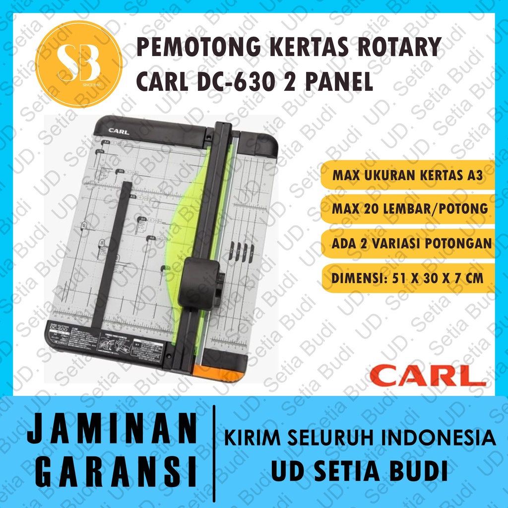 Alat Pemotong Kertas Carl DC-630 Disk Cutter Trimmer 2 Panel DC630