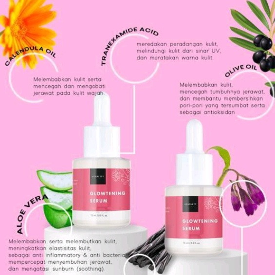 Scarlett Whitening Serum Glowtening Baru