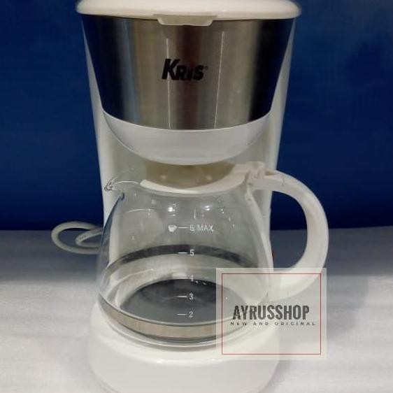 Produk Terbaik] Kris Coffee Maker Drip 0,75L Putih/Mesin Kopi Seduh Listrik Otomatis