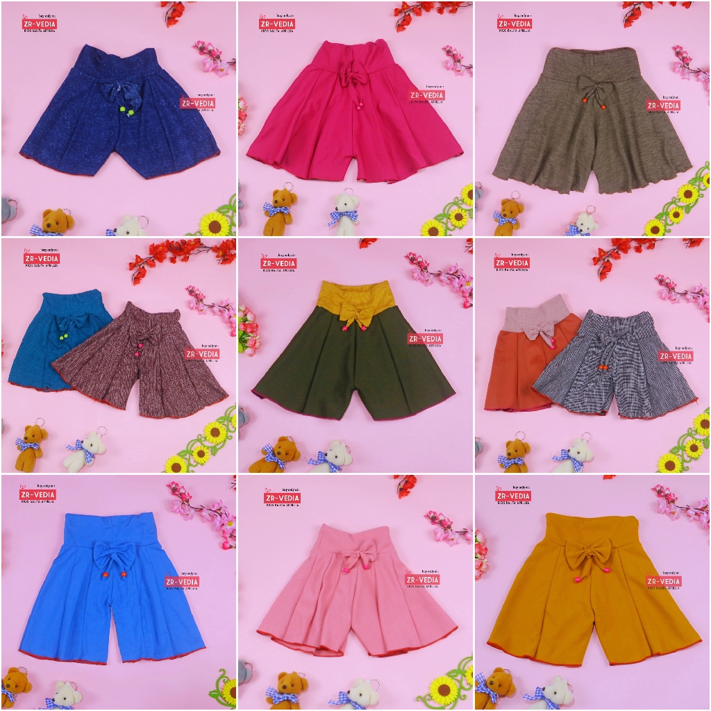 Rok Celana Polos Uk. 4-5 Tahun / Bawahan Anak Perempuan Murah Model Rok Celana Polos Grosir Adem