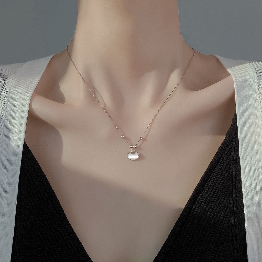 Kalung Bahan S925 Silver Gaya Korea Untuk Wanita