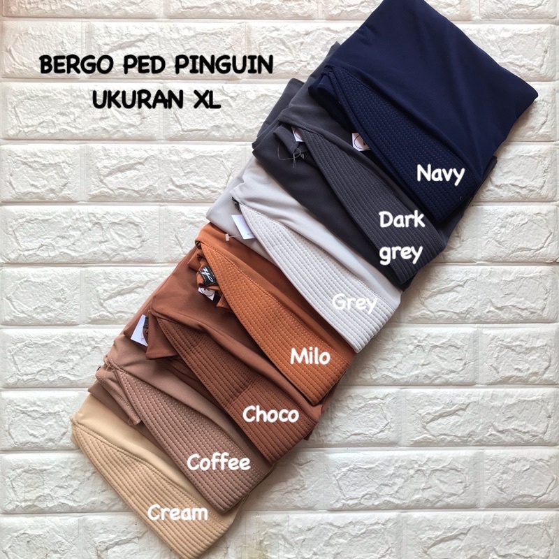 HIJAB JILBAB BERGO PED PINGUIN UKURAN L Dan XL