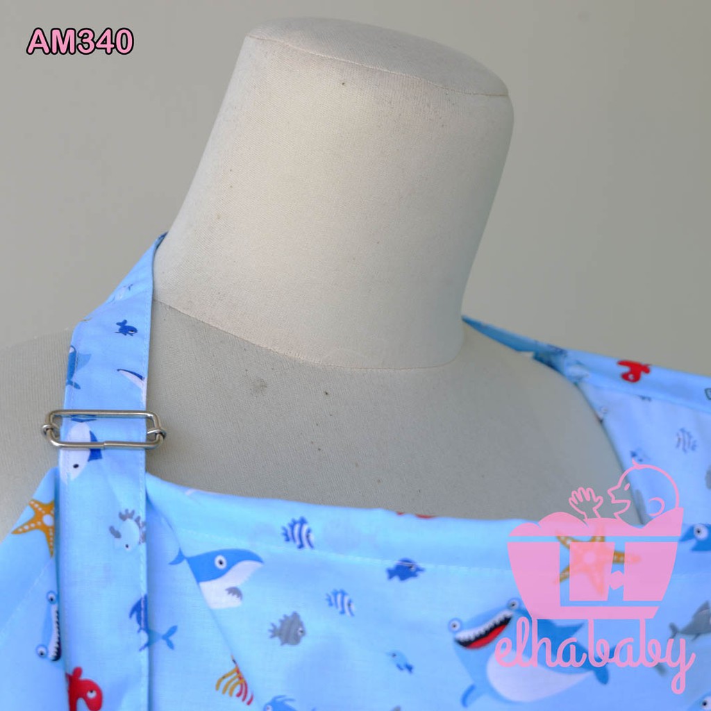 Paket Perlengkapan Ibu &amp; Bayi Nursing Bra Apron Menyusui Bayi Karakter Baby Shark Blue Sea Terlaris