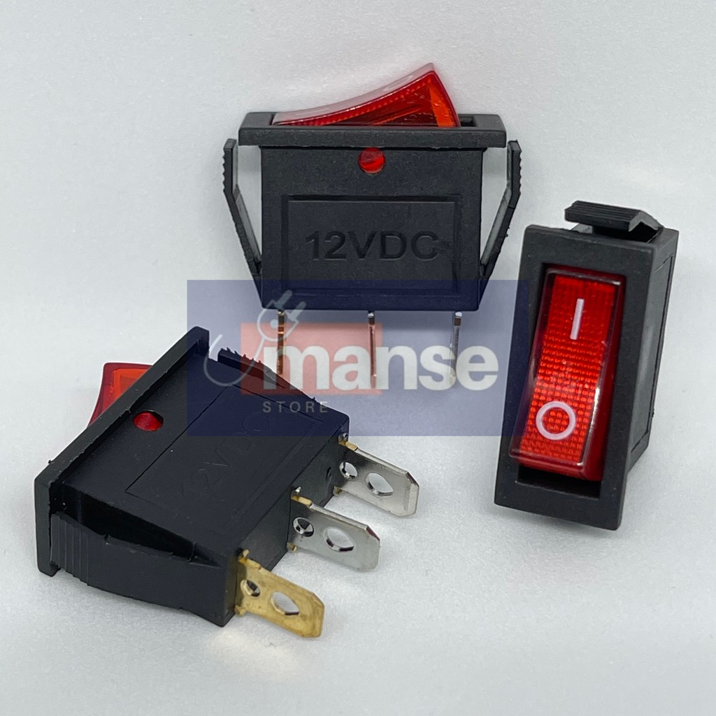 Saklar Switch On Off DC 12V + Lampu (12 Volt) Mobil Motor