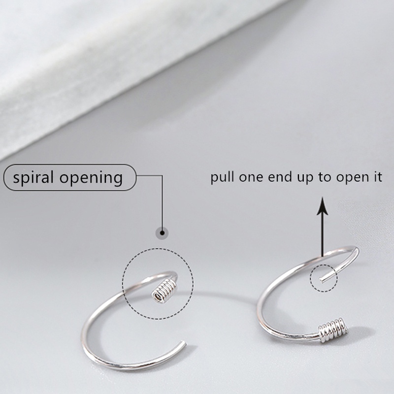 Magic789 Anting Bulat Kecil Bahan Sterling Silver 925 Untuk Wanita