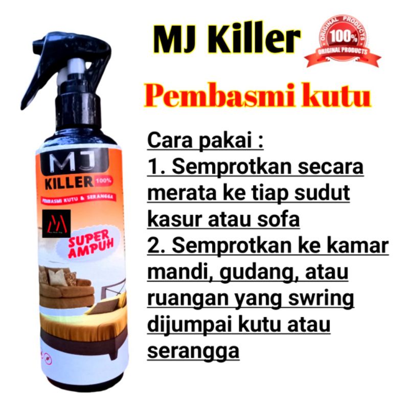 Penghilang tungau kutu kasur sofa tumbila semut kecoa rayap MJ Killer