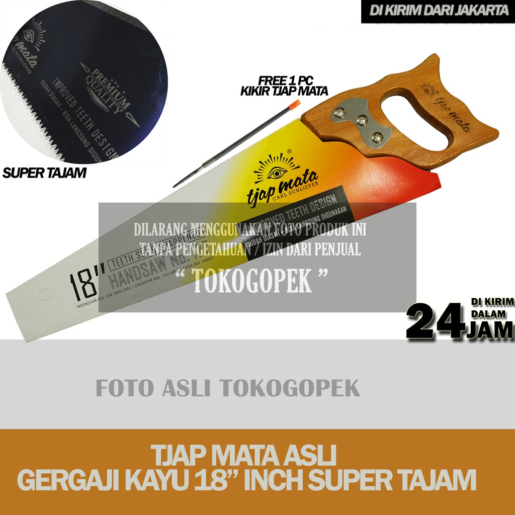 TJAP MATA HANDSAW 18&quot; - GERGAJI KAYU TJAP MATA ASLI 18&quot; INCH