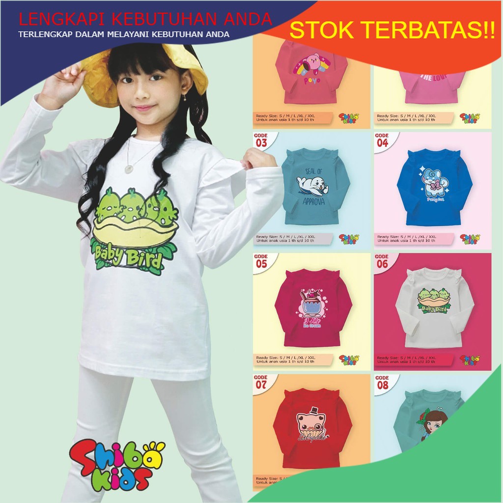 RAMADHAN SALE PROMO TERMURAH / Kaos Anak Perempuan Lengan Panjang / Kaos anak cewe long sleeve shirt