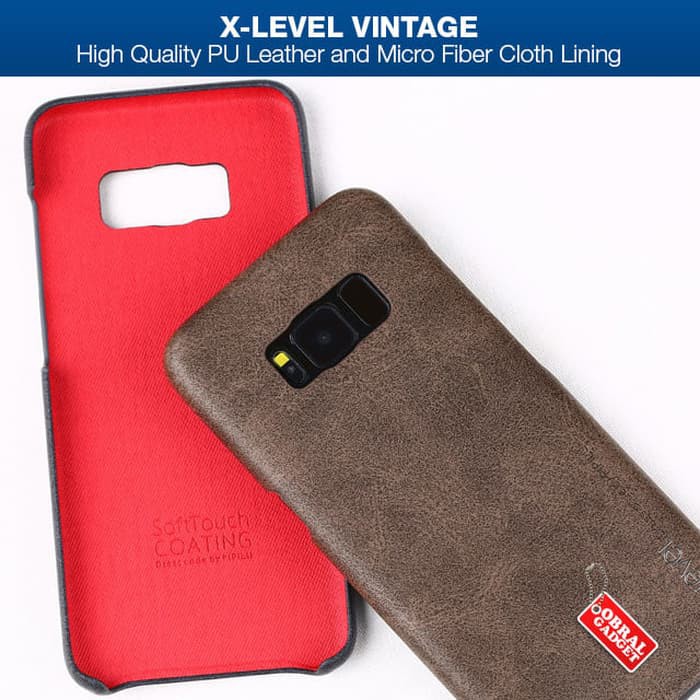 X-Level Vintage Samsung Galaxy S8 Soft Hard Case Casing Cover Leather