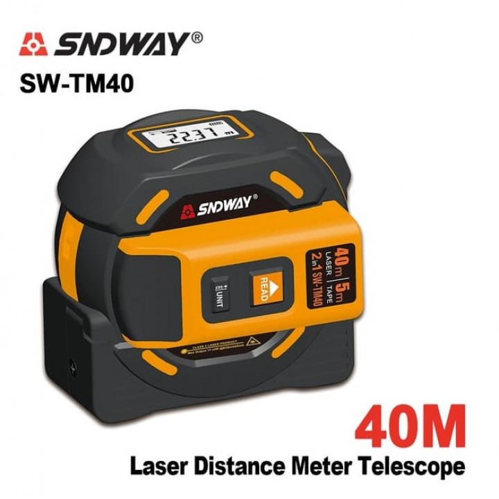 SNDWAY SW-TM40 - Multi Measuring Tape 5M and Laser Distance Meter 40M