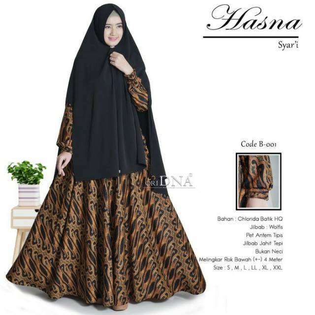 Set gamis batik syar'i ORI DNA