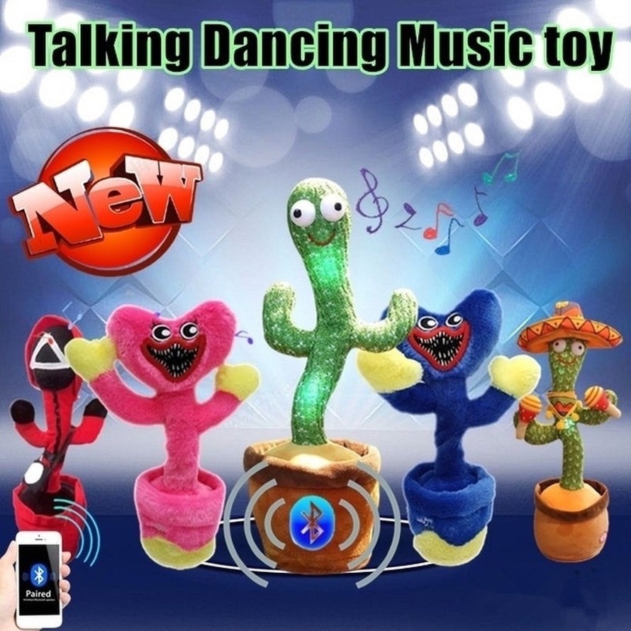 Mainan Boneka Dancing cactus Doll POPPY PLAYTIME HUGGY WUGGY Kaktus Goyang Menari pakai USB