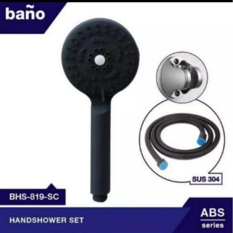 Hand shower set bano black / Shower set bano hitam / shower mandi