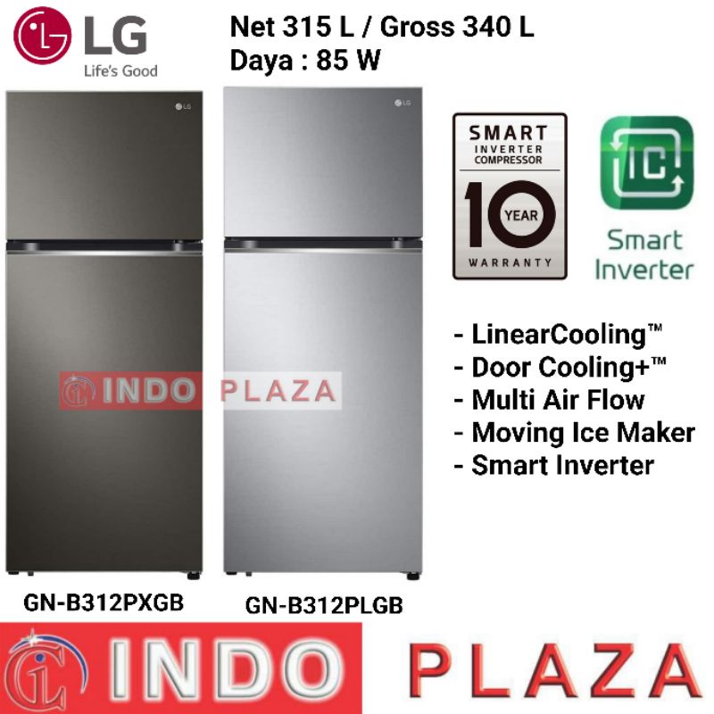 KULKAS LG 2 PINTU GN-B312PLGB / PXGB SMART INVERTER / LINEAR COOLING