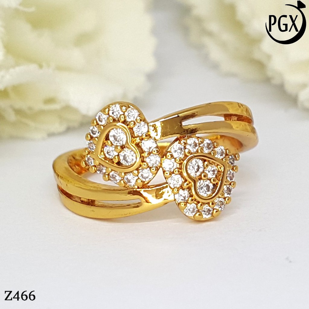 PGX Cincin Xuping Wanita Lapis Emas Aksesoris Perhiasan Fashion Premium - Z466