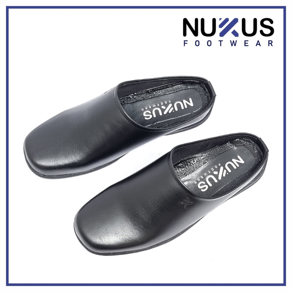 Sandal Selop Pria Kulit Asli Nukus Hitam &amp; Coklat - SLMG