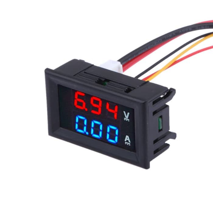 Digital Voltmeter Amperemeter Dual display Merah Biru 0.28