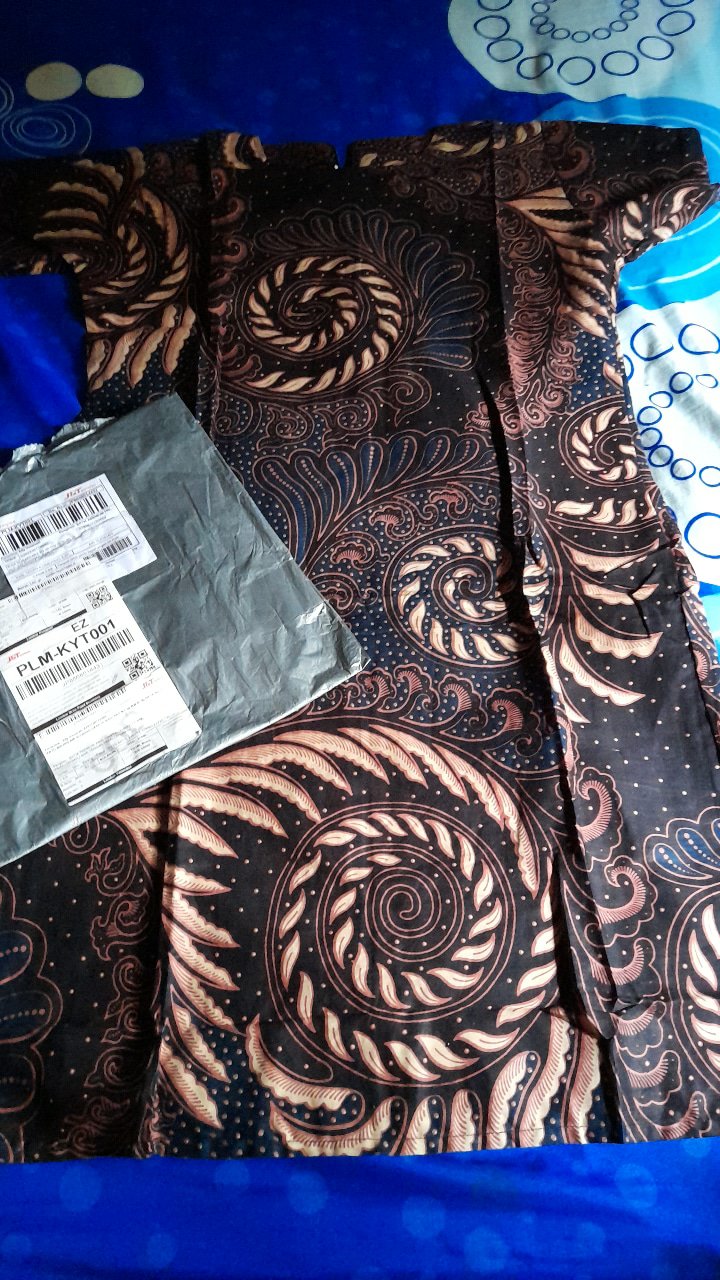 Dress Batik Wanita Jumbo Xxxxl / 4l Lengan Pendek Motif Mahkota Biru Laut