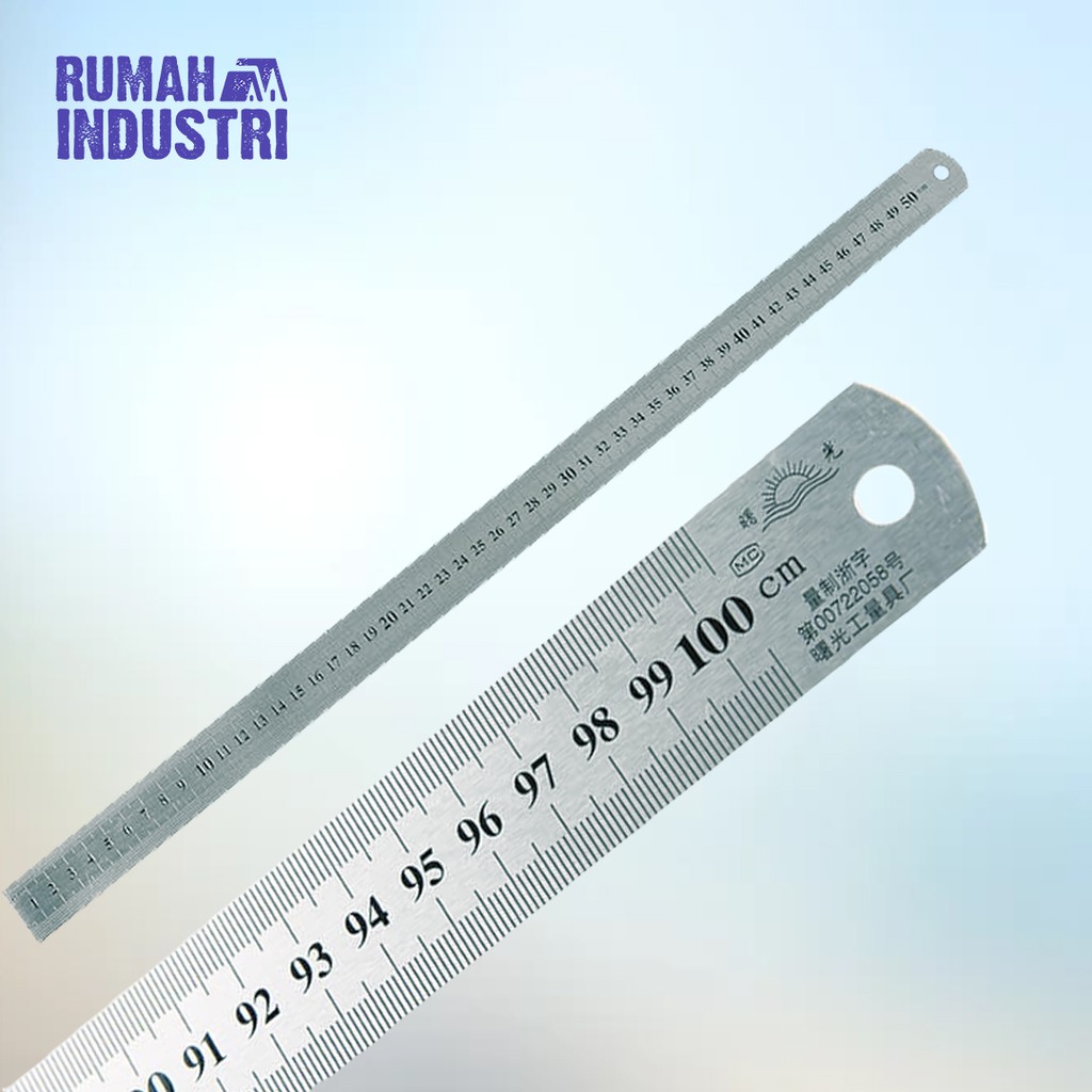 

TEBAL! Penggaris Besi Stainless Steel Ruler Nankai 30, 60, 100, 150 cm