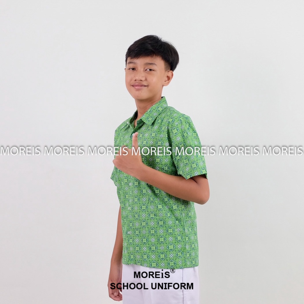 Seragam Baju Batik SD/MI/TK/PAUD JM Hijau 010