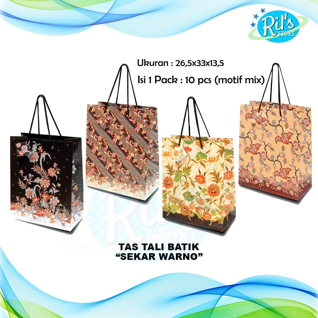 

Paperbag Kiky Batik "Sekar Warno" Motif Mix (1Pak = 10PCS)