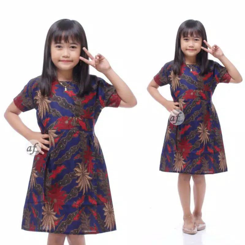 Dress batik Anak 2 sampai 10 Tahun - Baju batik Anak Perempuan Harga Grosir