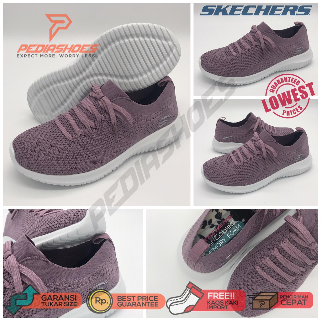 purple skechers memory foam