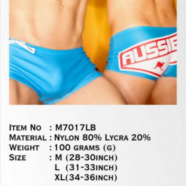 Celana Renang AussieBum Classic Sidelined Swimwear M7017  - Light Blue