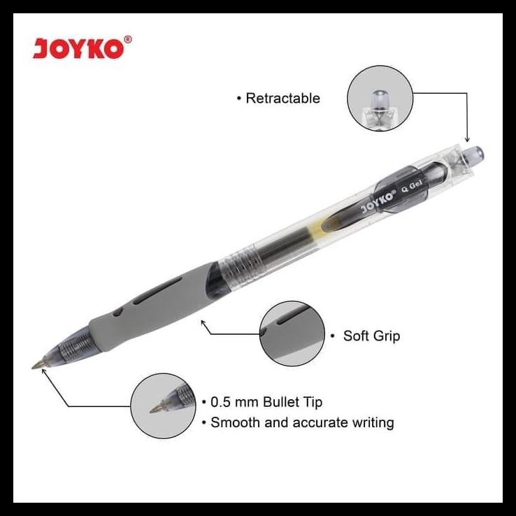 

Pulpen Joyko Q Gel Hitam 0.5 Mm Gp-265 Pena Ballpoint Jel Atk0757Jy