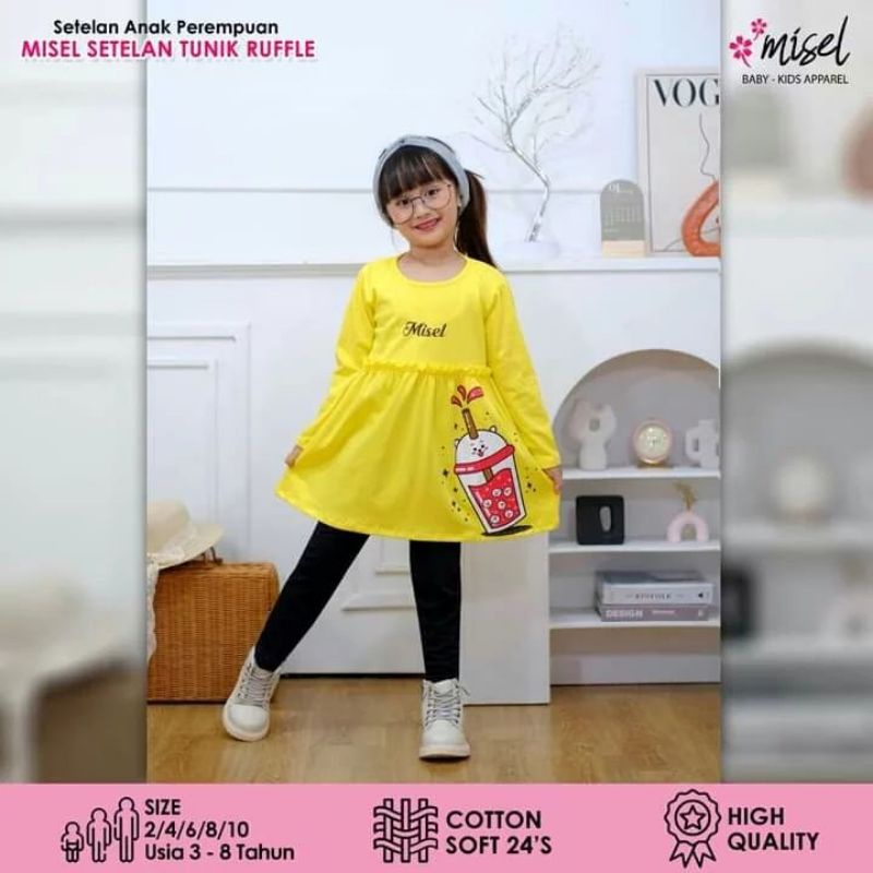 SET MISEL | setelan tunik anak legging ruffle