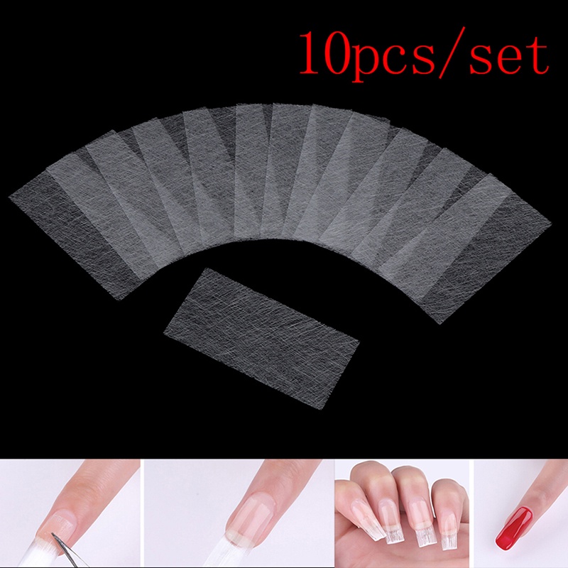 [FULL] 10Pcs/set Silk Fiber Nail Form Acrylic Tips Extension Gel Nail Glass Paper Tool