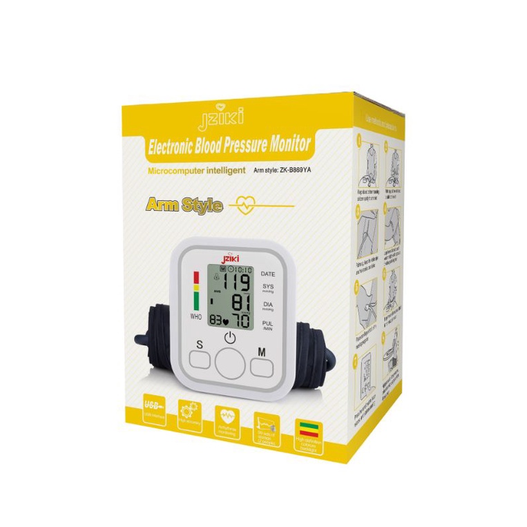 Tensimeter digital lengan atas alat ukur tekanan darah dengan monitor blood pressure alat tensi B869 BW-3205