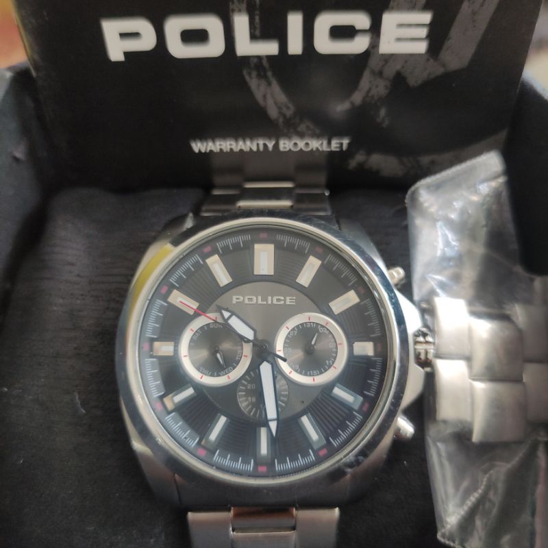jam tangan original police fullset preloved second bekas