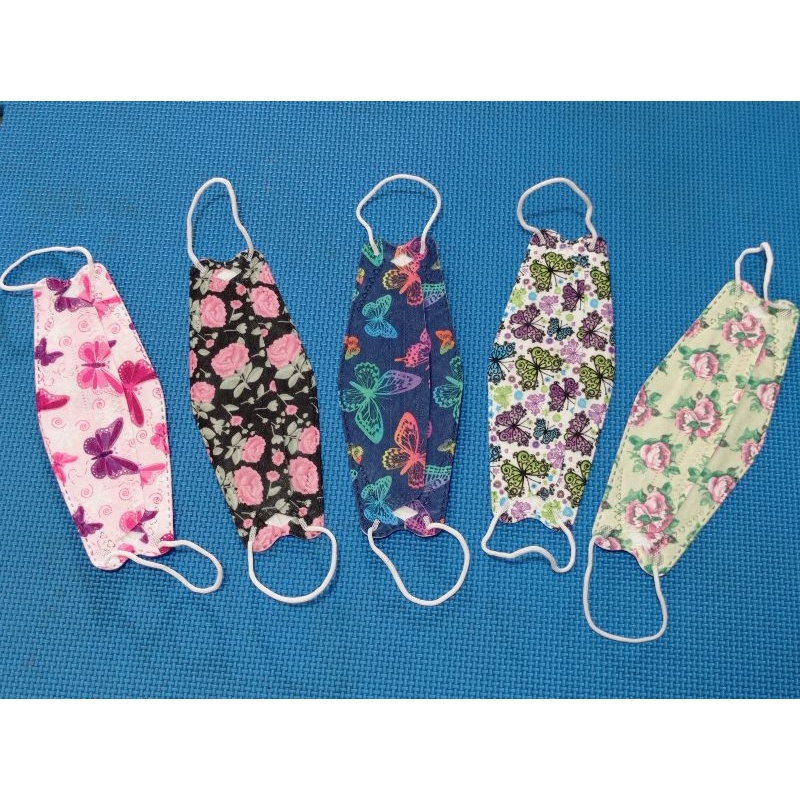 Masker KF94 Motif Bunga Mix Kupu² cantik
