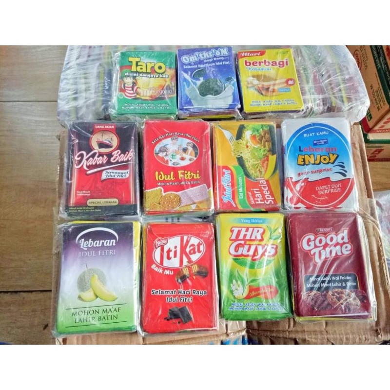 

amplop Lebaran motif snack isi 40 pcs