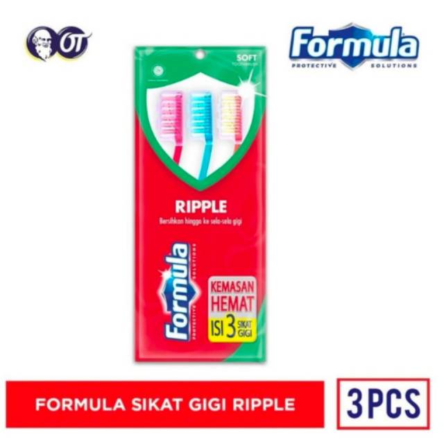 Sikat Gigi FORMULA Ripple isi 3 sikat gigi.