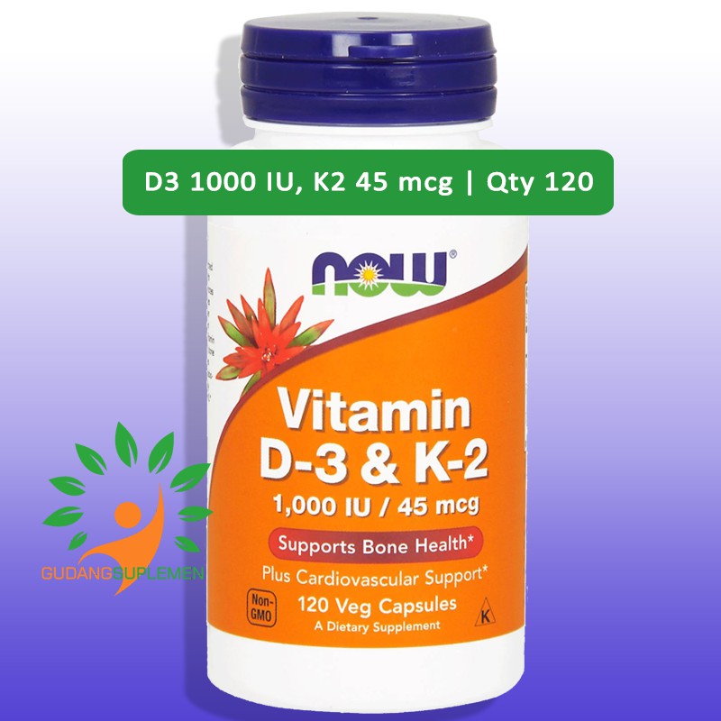 Now Vitamin D3 K2 120 Veg Capsules Tulang Imunitas Dan Jantung D 3 K 2 Indonesia