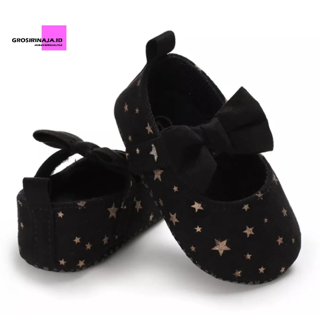 Sepatu Bayi Perempuan Motif Bintang-Prewalker Anak 0-14 Bulan