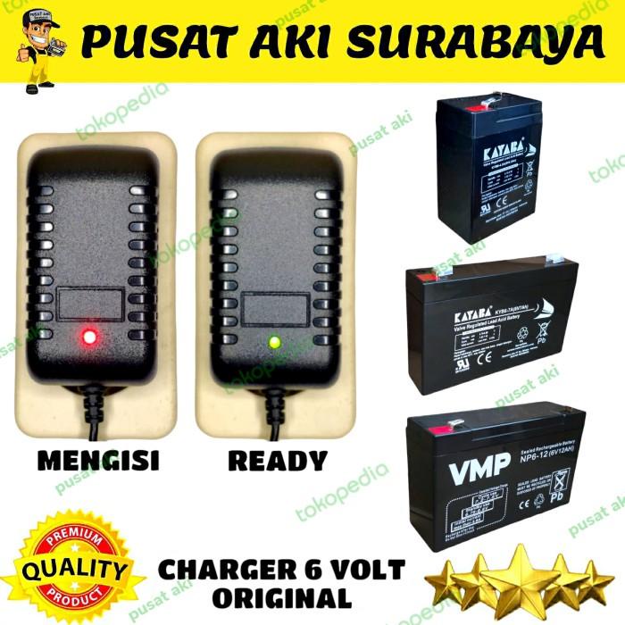 ORIGINAL CHARGER 6 VOLT ADAPTOR MOTOR ANAK MOBILAN AKI PMB VESPA PLIKO