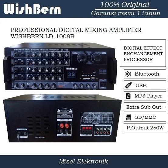 Power ampli mixer Wishbern LD-1008B USB bluetooth