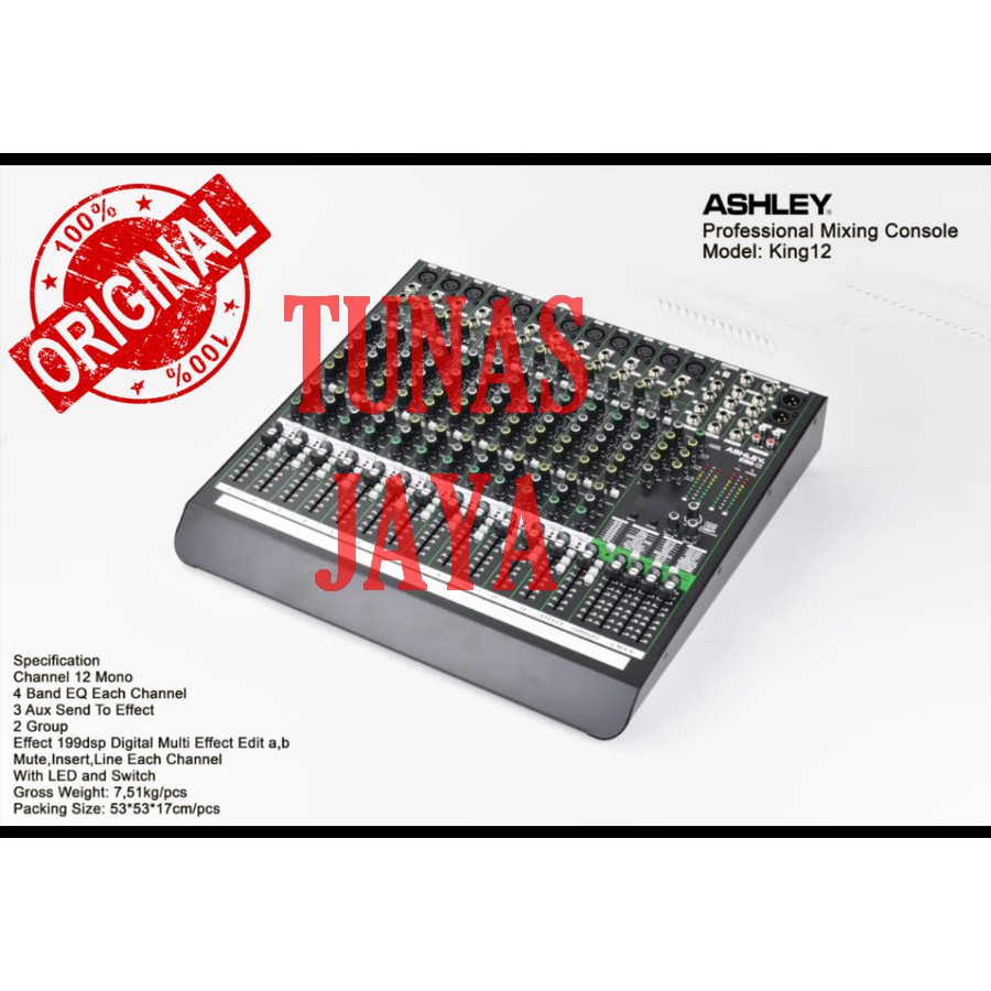 Mixer Ashley King 12 Original 12 Channel Multi Effect 199 Dsp NEW